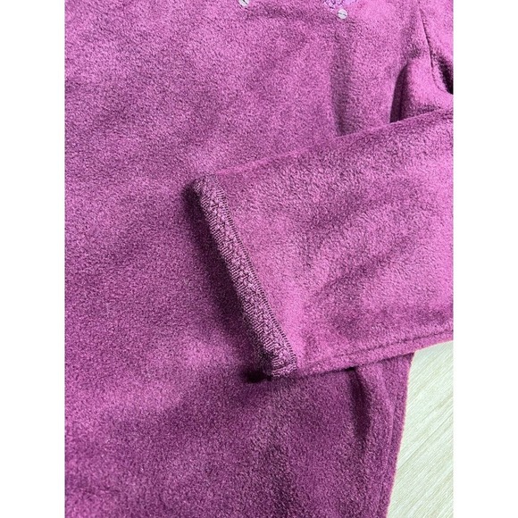 Vintage North Crest Fleece Sweater Cardigan Embroidered Floral Purple Sz 14/16W - Picture 10 of 10